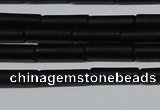 CAG6030 15.5 inches 4*13mm tube matte black agate beads