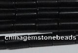 CAG6032 15.5 inches 6*12mm tube matte black agate beads