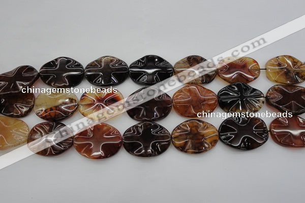 CAG6060 15.5 inches 18*25mm wavy oval dragon veins agate beads