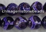 CAG6147 15 inches 14mm faceted round tibetan agate gemstone beads