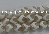 CAG6178 15 inches 14mm faceted round tibetan agate gemstone beads