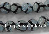 CAG6186 15 inches 10mm faceted round tibetan agate gemstone beads