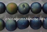 CAG6265 15 inches 14mm round plated druzy agate beads wholesale