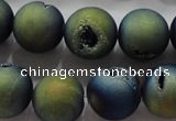 CAG6267 15 inches 18mm round plated druzy agate beads wholesale