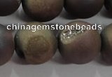 CAG6297 15 inches 18mm round plated druzy agate beads wholesale