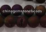 CAG6302 15 inches 8mm round plated druzy agate beads wholesale