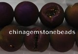 CAG6305 15 inches 14mm round plated druzy agate beads wholesale