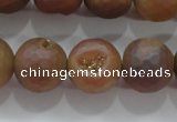 CAG6336 15 inches 16mm faceted round plated druzy agate beads