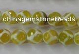 CAG6371 15 inches 10mm faceted round tibetan agate gemstone beads