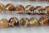 CAG6379 15 inches 10mm faceted round tibetan agate gemstone beads