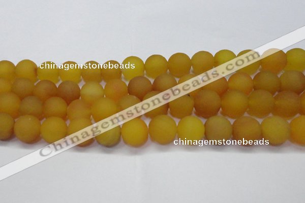 CAG6721 15 inches 10mm round yellow pilates agate beads