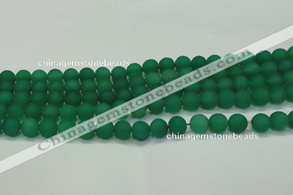 CAG6730 15 inches 8mm round green pilates agate beads