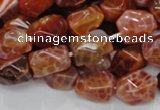 CAG687 15.5 inches 10*14mm nugget natural fire agate beads wholesale