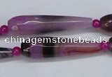 CAG6902 15.5 inches 10*40mm faceted teardrop line agate beads
