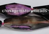 CAG6915 15.5 inches 18*65mm faceted rice line agate beads