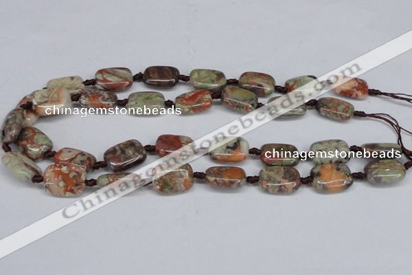CAG7030 15.5 inches 13*18mm rectangle ocean agate gemstone beads