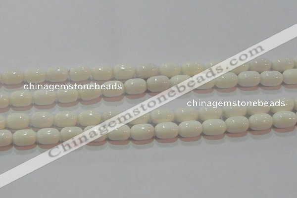 CAG7210 15.5 inches 8*12mm drum white agate gemstone beads