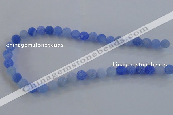 CAG7528 15.5 inches 8mm round frosted agate beads wholesale