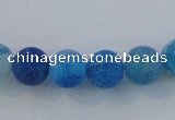 CAG7539 15.5 inches 14mm round frosted agate beads wholesale