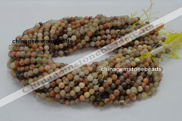 CAG762 15.5 inches 6mm round yellow agate gemstone beads wholesale