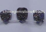 CAG8104 Top drilled 10*14mm teardrop rainbow plated druzy agate beads