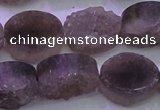 CAG8443 15.5 inches 13*18mm oval grey druzy agate gemstone beads