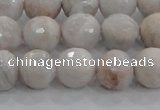 CAG8517 15.5 inches 12mm faceted round grey agate beads wholesale