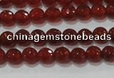 CAG8590 15.5 inches 6mm faceted round red agate gemstone beads