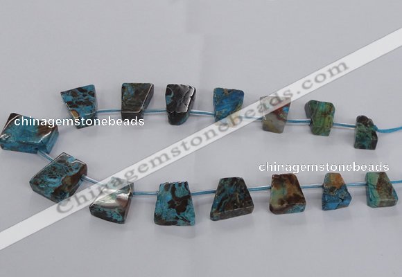 CAG8642 Top drilled 13*18mm - 20*30mm trapezoid ocean agate beads