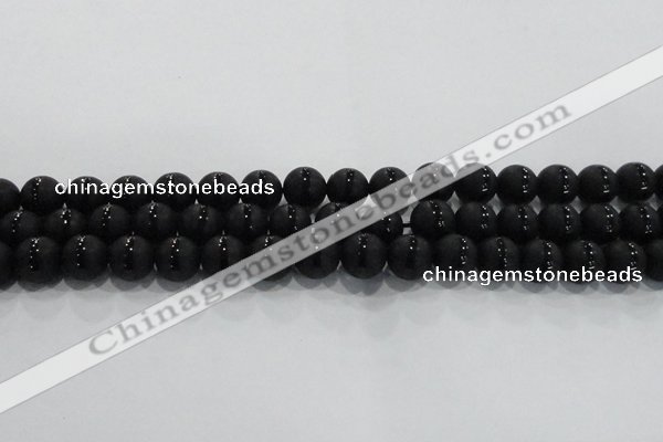 CAG8676 15.5 inches 8mm round matte tibetan agate gemstone beads