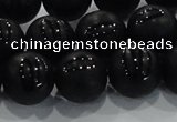 CAG8687 15.5 inches 10mm round matte tibetan agate gemstone beads