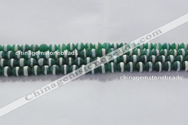 CAG8710 15.5 inches 6mm round matte tibetan agate gemstone beads