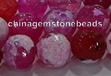 CAG8976 15.5 inches 16mm faceted round fire crackle agate beads