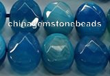 CAG9057 15.5 inches 15*20mm faceted oval line agate beads