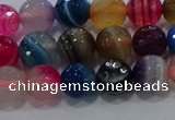 CAG9257 15.5 inches 8mm faceted round line agate beads wholesale