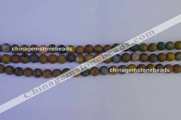 CAG9281 15.5 inches 6mm round matte ocean jasper beads wholesale