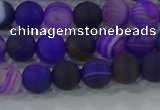 CAG9320 15.5 inches 6mm round matte line agate beads wholesale