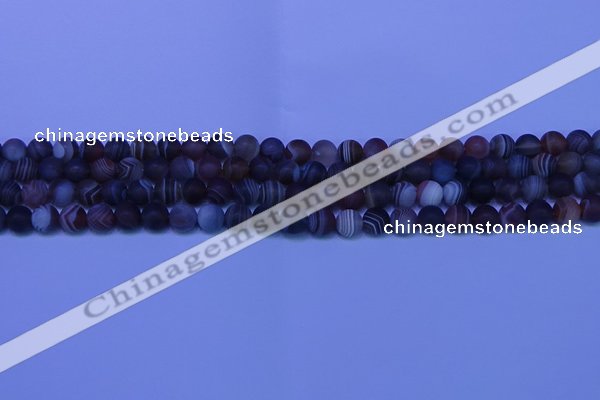 CAG9371 15.5 inches 6mm round matte botswana agate beads