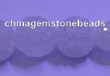 CAG9428 7.5 inches 10mm coin white plated druzy agate beads