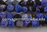 CAG9461 15.5 inches 6mm faceted round fire crackle agate beads
