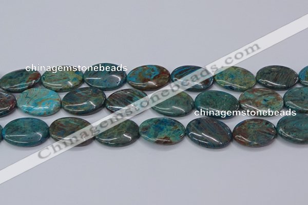 CAG9525 15.5 inches 22*30mm oval blue crazy lace agate beads