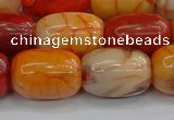 CAG9543 15.5 inches 13*18mm drum dragon veins agate beads
