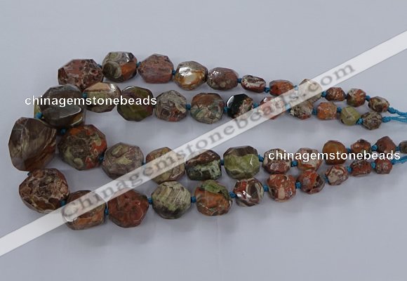 CAG9616 15.5 inches 8*10mm - 20*30mm faceted nuggets ocean agate beads