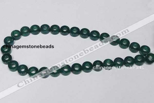 CAG964 15.5 inches 13mm donut green agate gemstone beads wholesale