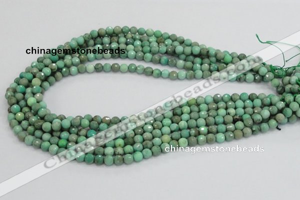 CAG975 15.5 inches 4mm faceted round green grass agate gemstone beads