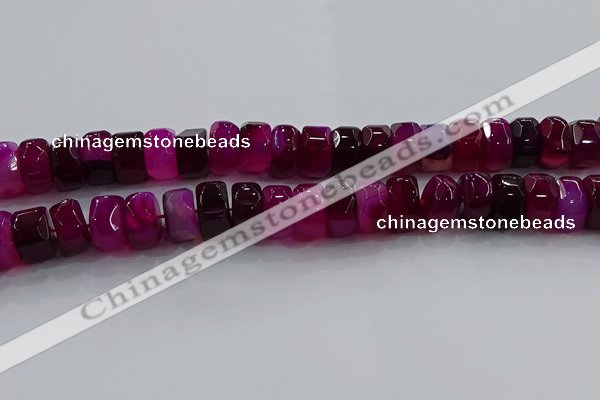 CAG9779 15.5 inches 8*16mm faceted rondelle agate gemstone beads