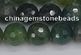 CAG9827 15.5 inches 12mm faceted round moss agate beads