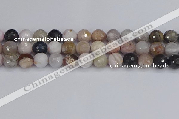 CAG9900 15.5 inches 12mm faceted round parrel dendrite agate beads