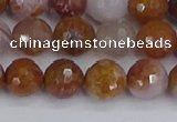 CAG9912 15.5 inches 8mm faceted round red moss agate beads