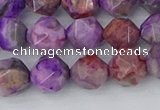 CAG9946 15.5 inches 8mm faceted nuggets purple crazy lace agate beads